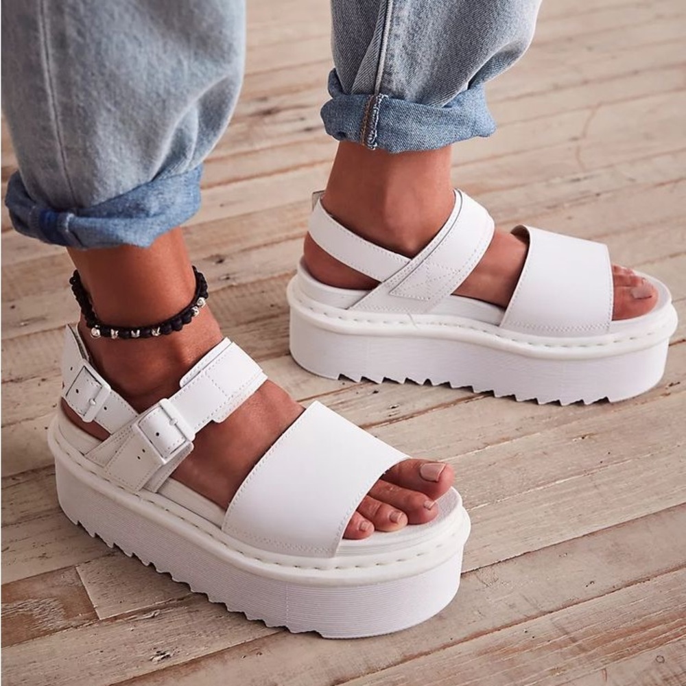 Dr. Martens White Platform Sandals